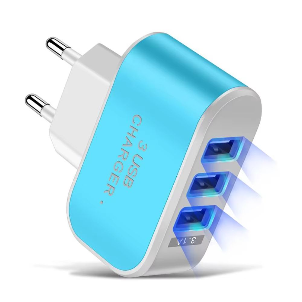 3 in 1 Multifunctional USB Charger Fast Charging Head 5V 1A USB EU/US Plug Mobile Phone Charge Adapter for iPhone Samsung Xiaomi