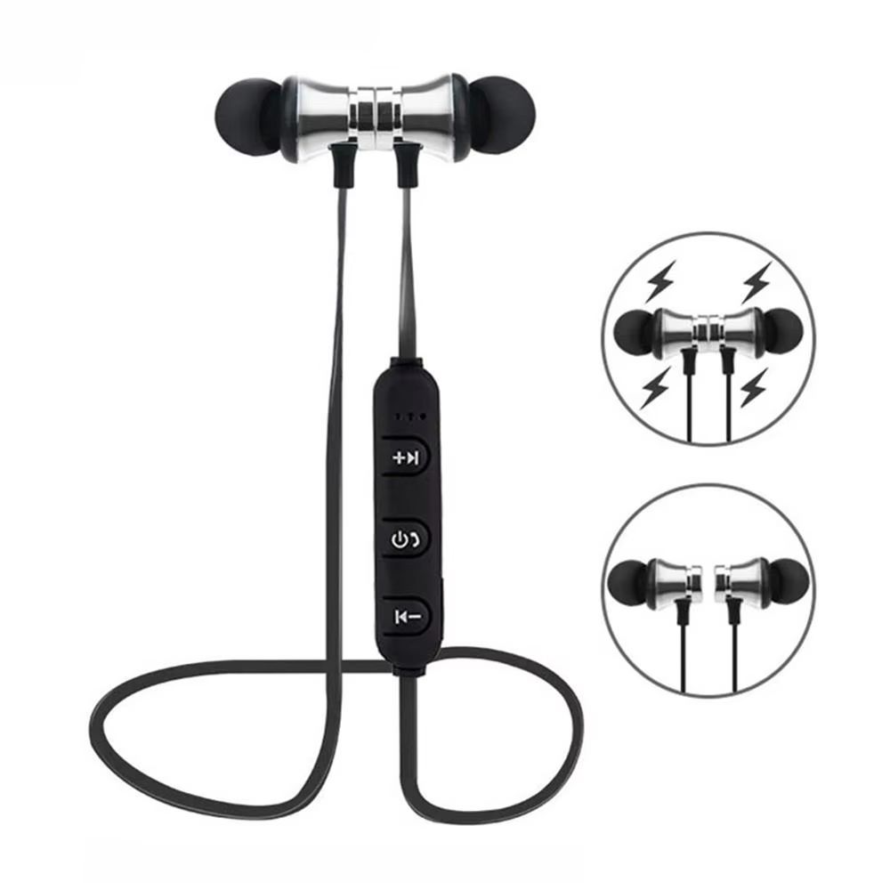 sports magnetic Bluetooth earphone in ear wireless neckband headphones stereo music headset with mic for samrtphones