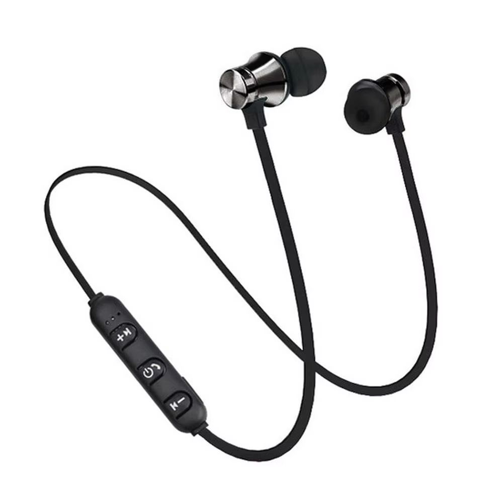 sports magnetic Bluetooth earphone in ear wireless neckband headphones stereo music headset with mic for samrtphones