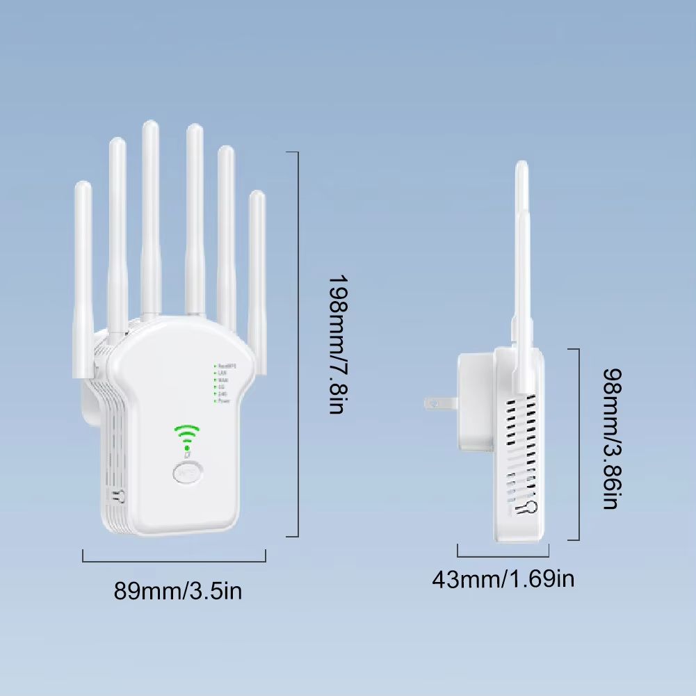1200Mbps Wireless WiFi Repeater Wifi Signal Booster Dual-Band 2.4G 5G WiFi Extender 802.11ac Gigabit WiFi Amplifier WPS Router