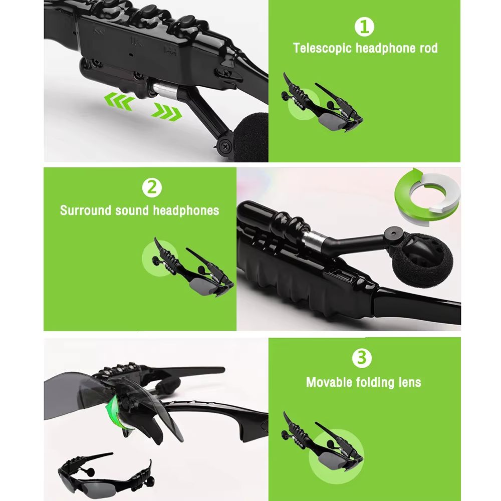 Smart Wireless Bluetooth Sunglasses Motorcycle Equipments Riding Glasses Wireless Headset Bluetooth Handsfree Call Headphones