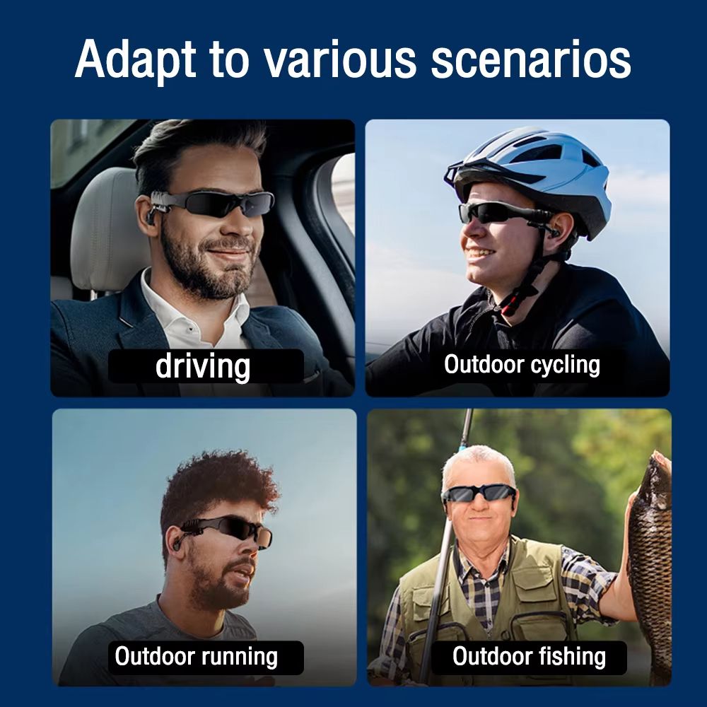 Smart Wireless Bluetooth Sunglasses Motorcycle Equipments Riding Glasses Wireless Headset Bluetooth Handsfree Call Headphones