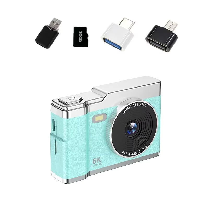 6K HD Digital Camera 2.4in IPS Display 8X Zoom 64MP Video Camera With Fill Light 4K Selfie Camera For Kids Students Teens 2025