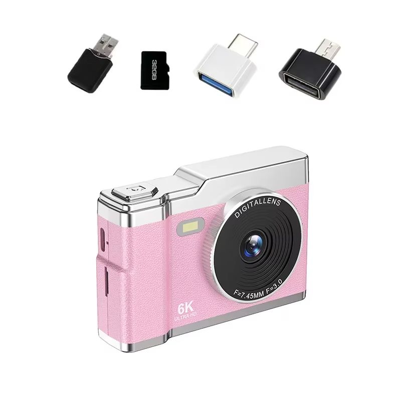 6K HD Digital Camera 2.4in IPS Display 8X Zoom 64MP Video Camera With Fill Light 4K Selfie Camera For Kids Students Teens 2025
