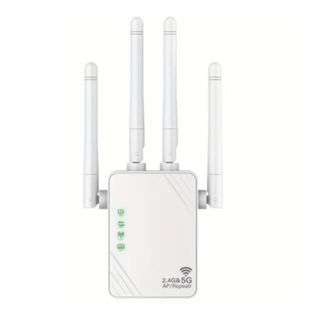 WiFi Extender 1200Mbps WiFi Signal Booster Dual Band 2.4G/5G Outdoor Signal Amplifier with Ethernet Port 360° Full Coverage