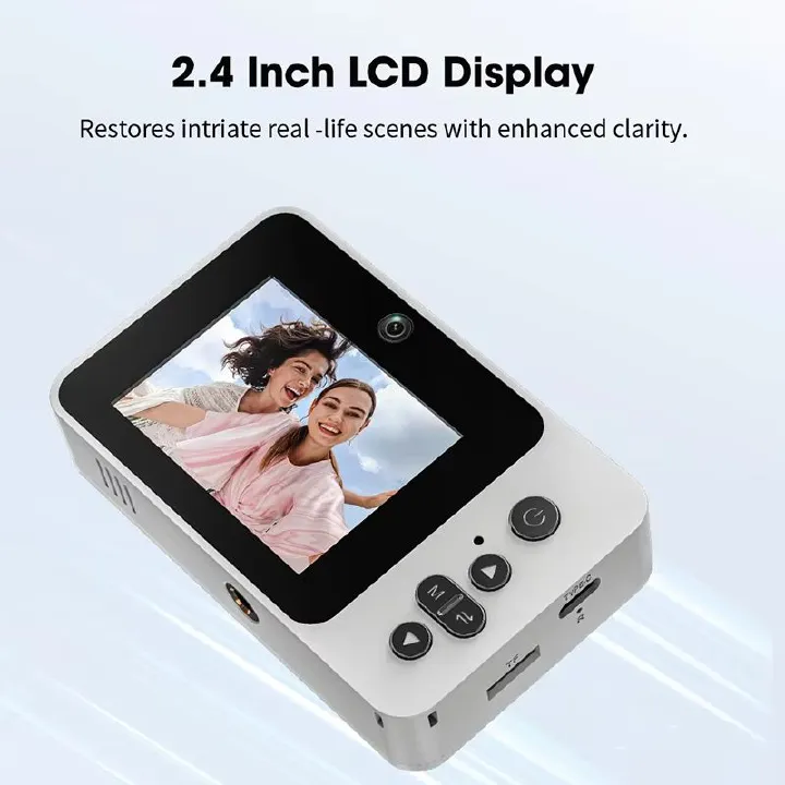 Mini Digital Camera 8X Zoom Portable CCD Card Camera 1080P FHD MP3 Music Games Video Vlogging Travel Selfie Camera Kids Gift