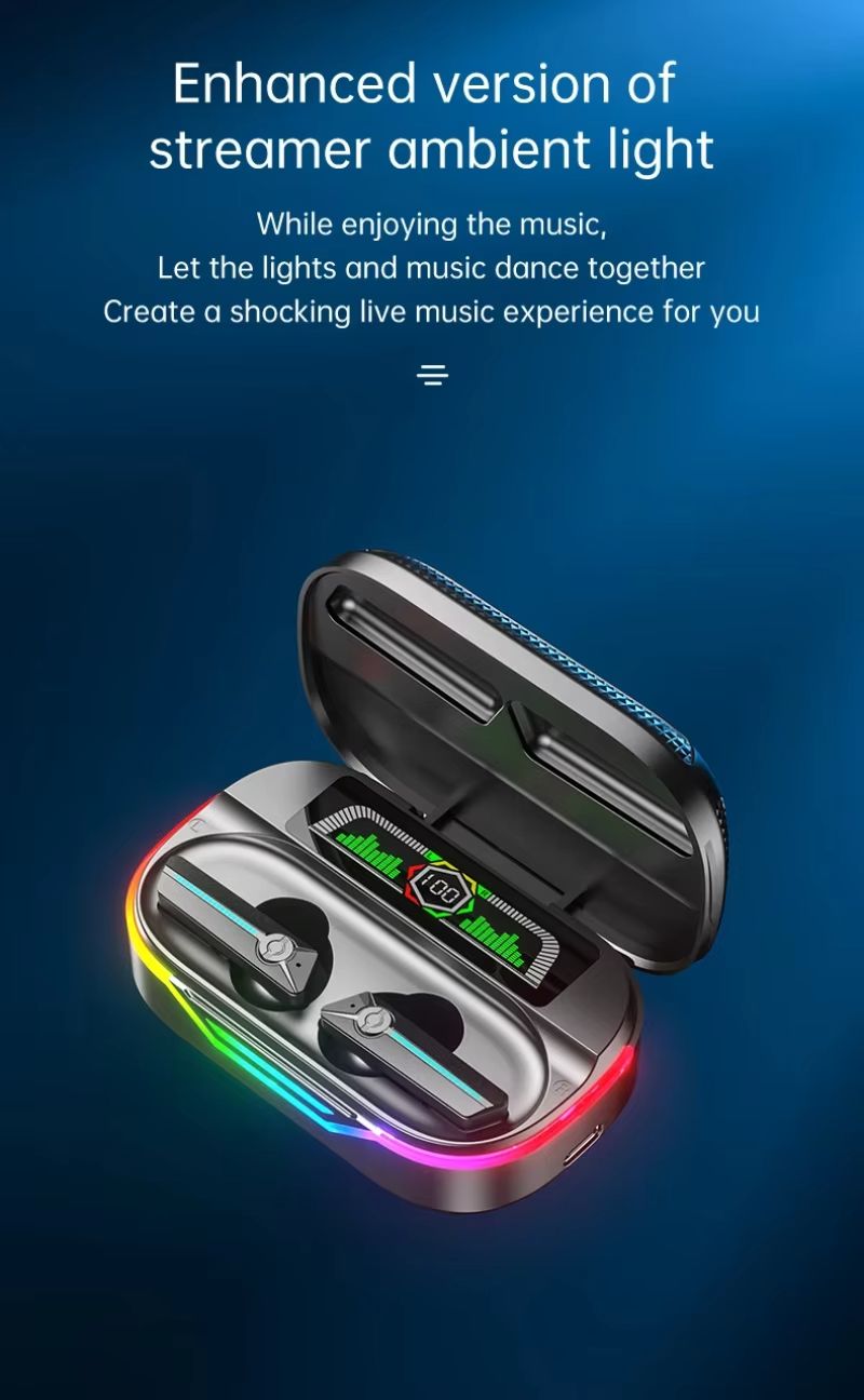 TWS Wireless Bluetooth 5.3 Earphones Noise Reduction Headset Touch Control Sound Stereo Earbuds Sport Headphones Support SD Card
