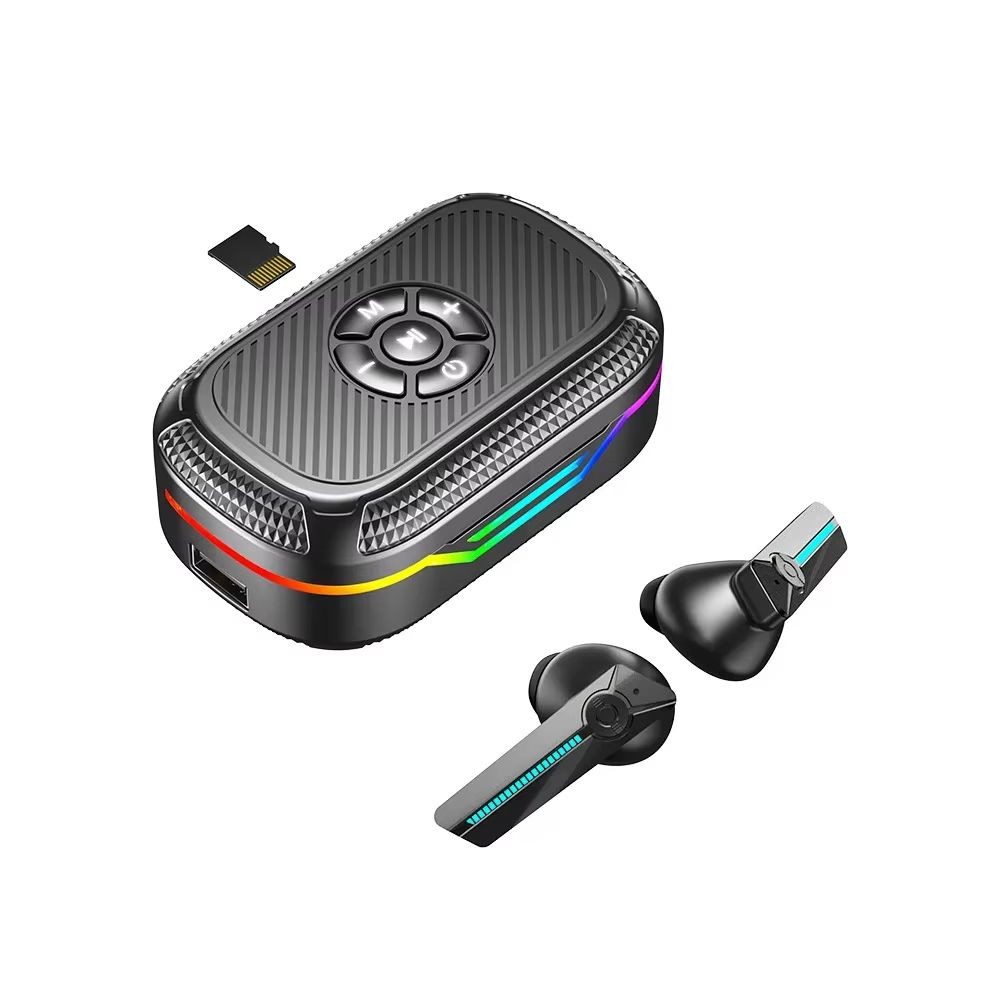 TWS Wireless Bluetooth 5.3 Earphones Noise Reduction Headset Touch Control Sound Stereo Earbuds Sport Headphones Support SD Card