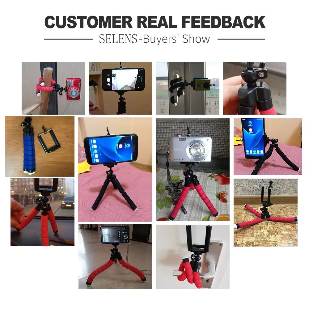 Universal Mobile Phone Holder Desk Stand Selfie Stick Mini Tripod Adjustable Home Bed Desktop Outdoor Mount Bracket Cell Phone