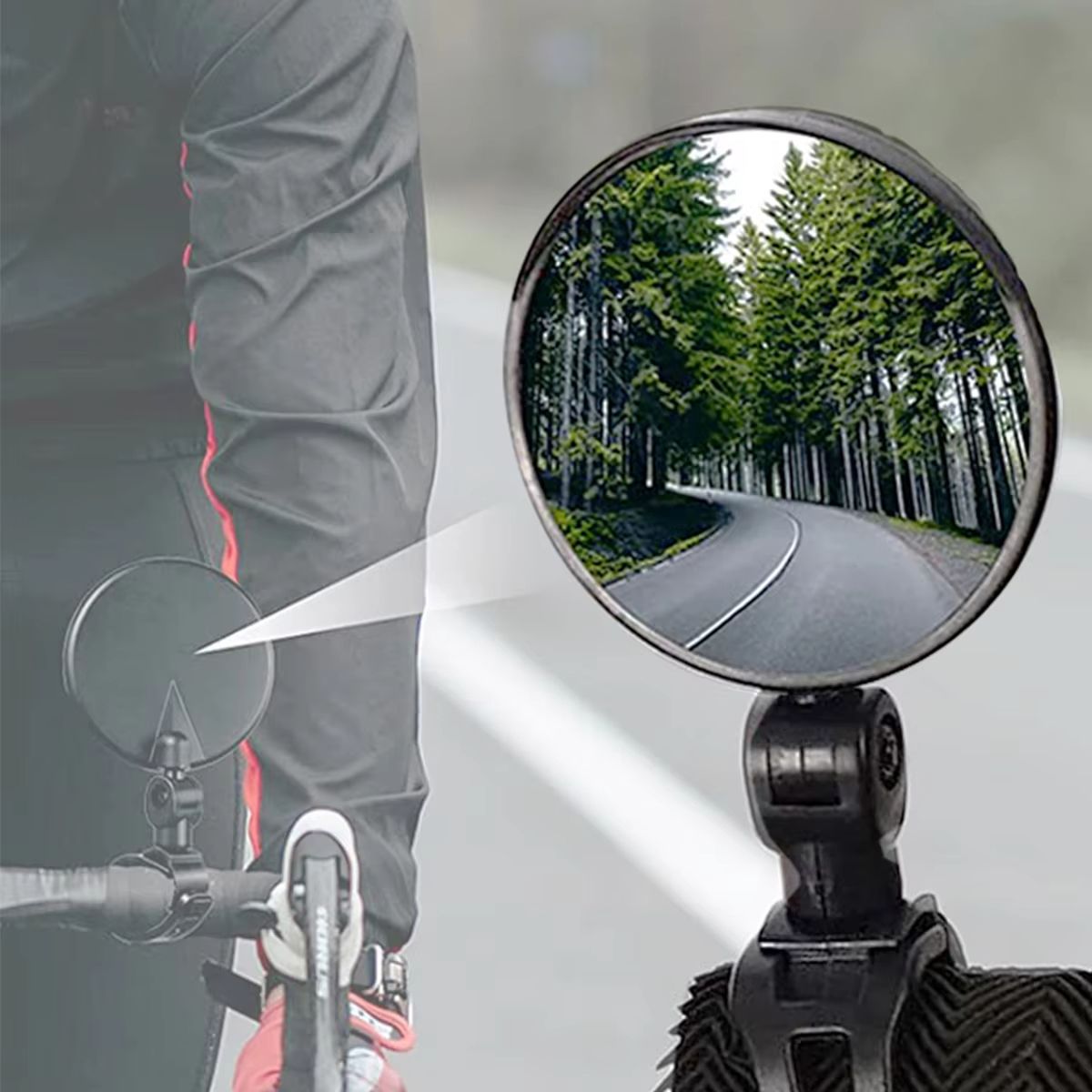 Bicycle Rearview Mirror 360 Adjustable Rotate Wide Angle Bike Rear View Mirrors Cycling Handlebar Easy to Install Convex Mirror