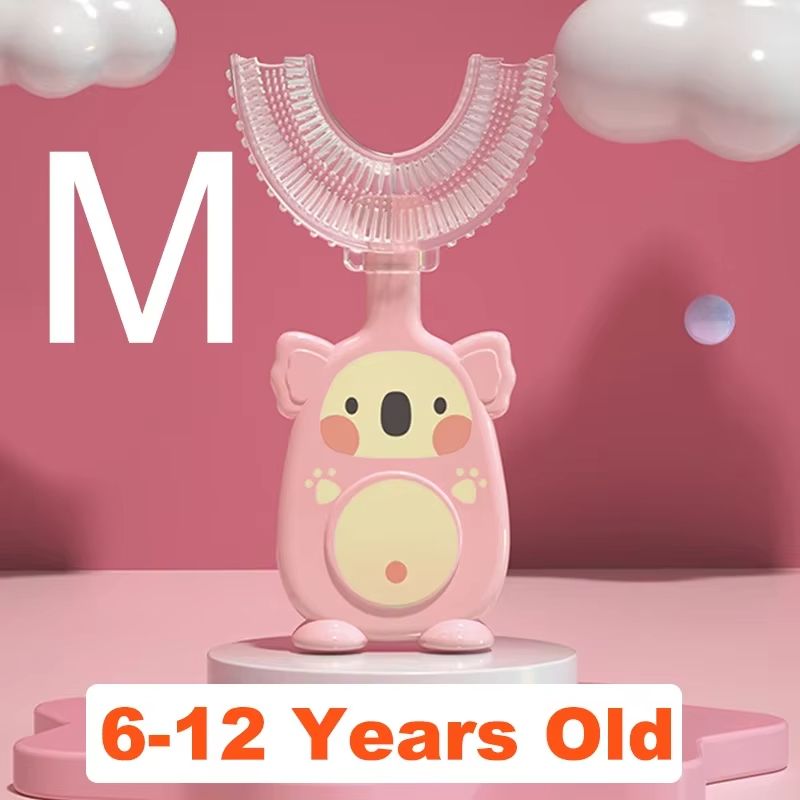 Baby 360 Degree U-shaped Oral Care Cleaning Silicone Soft Toothbrush Cartoon Penguin Koala Cute Children Toothbrush