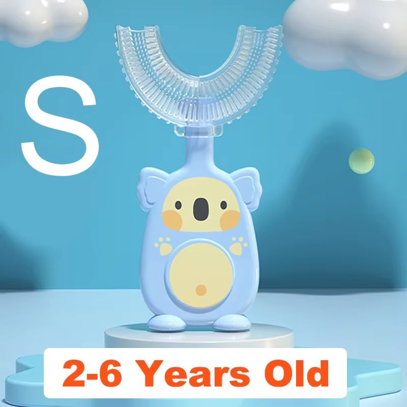 Baby 360 Degree U-shaped Oral Care Cleaning Silicone Soft Toothbrush Cartoon Penguin Koala Cute Children Toothbrush