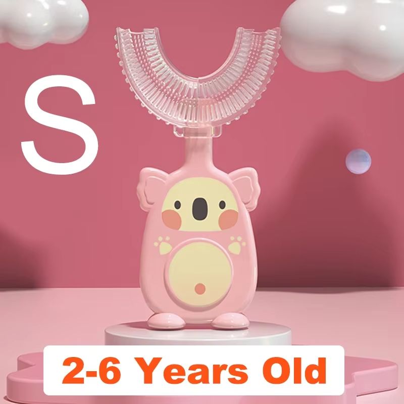 Baby 360 Degree U-shaped Oral Care Cleaning Silicone Soft Toothbrush Cartoon Penguin Koala Cute Children Toothbrush