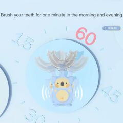 Baby 360 Degree U-shaped Oral Care Cleaning Silicone Soft Toothbrush Cartoon Penguin Koala Cute Children Toothbrush