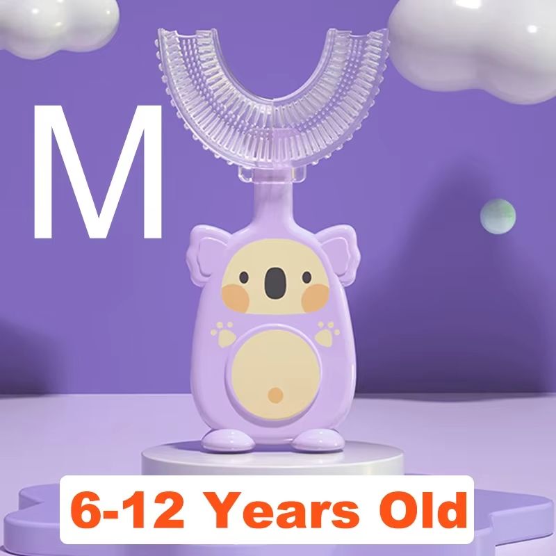 Baby 360 Degree U-shaped Oral Care Cleaning Silicone Soft Toothbrush Cartoon Penguin Koala Cute Children Toothbrush