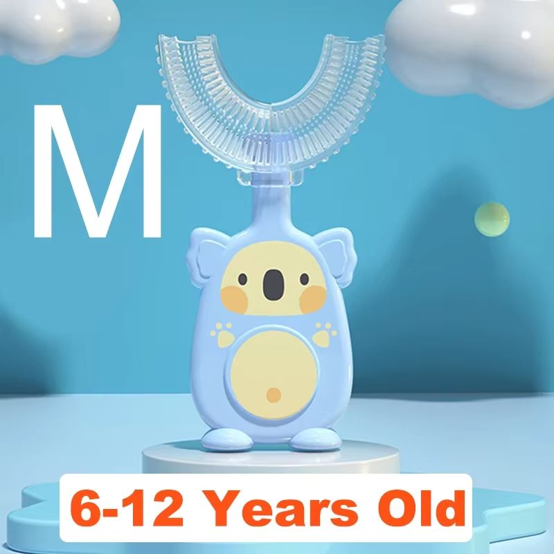 Baby 360 Degree U-shaped Oral Care Cleaning Silicone Soft Toothbrush Cartoon Penguin Koala Cute Children Toothbrush