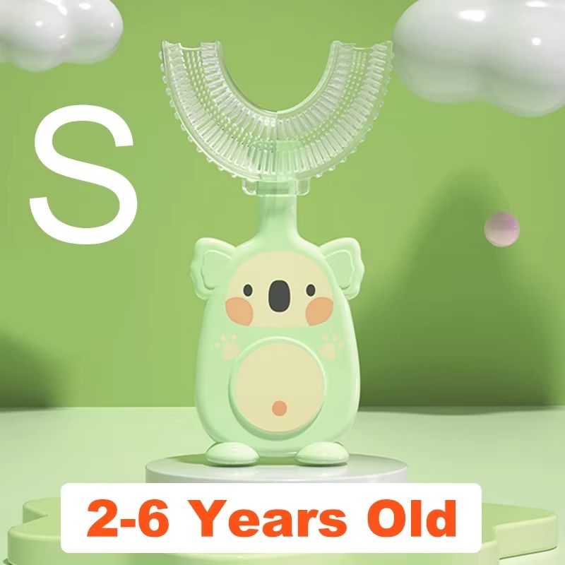 Baby 360 Degree U-shaped Oral Care Cleaning Silicone Soft Toothbrush Cartoon Penguin Koala Cute Children Toothbrush