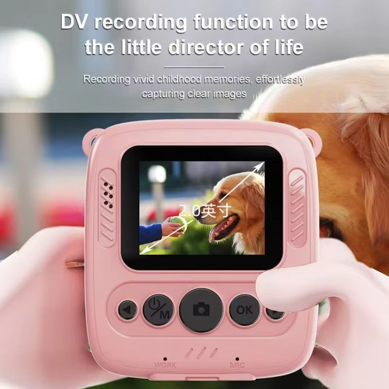 Kids Instant Print Camera Toys 1080P 2.0 Inch Screen Zoom Video Photo Child Birthday Festival Gifts Children Digital Camera Set