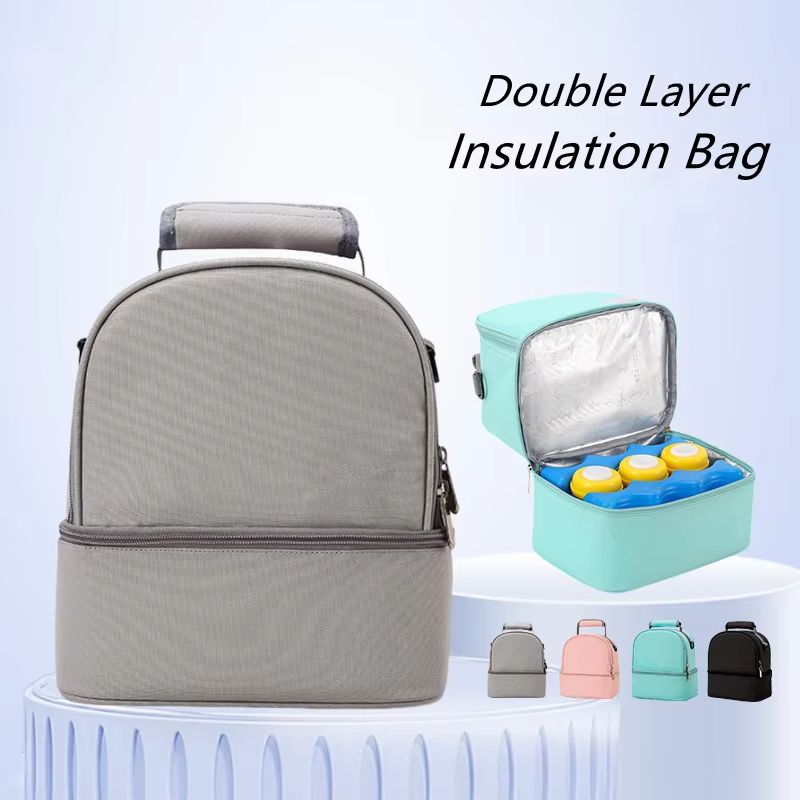 Mommy Bag Milk Storage Breast Pump Maternity Cooler Double Layer Insulation Fresh Keeping Baby Food Backpack Feeding Bottle