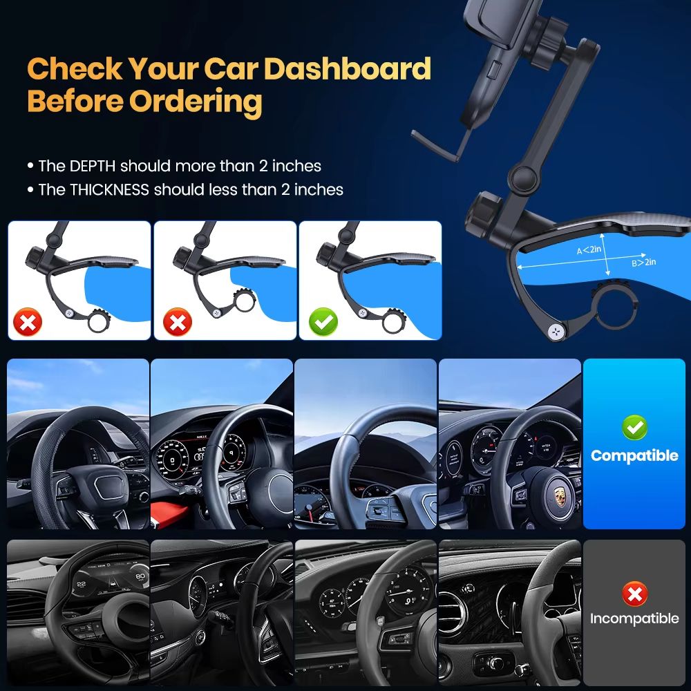 Car Phone Holder Stand Universal Dashboard Car Clip Mount GPS Bracket Car Mobile Phone Support in Car For iPhone Samsun