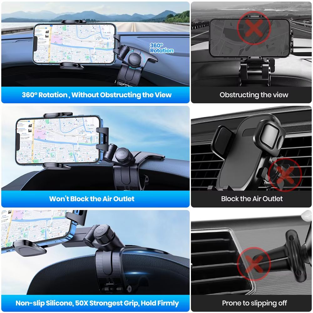 Car Phone Holder Stand Universal Dashboard Car Clip Mount GPS Bracket Car Mobile Phone Support in Car For iPhone Samsun