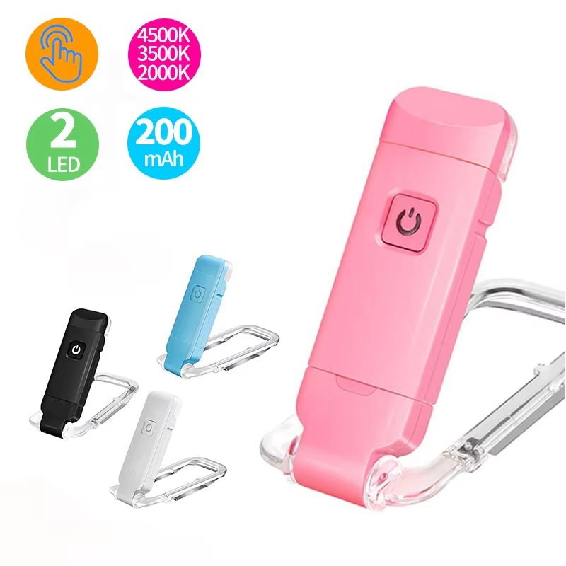 USB Rechargeable LED Book Light 1800K-6000K Portable Clip Desk Light 500mAh Bookmark Reading Light Adjustable Brightness 15 Gear