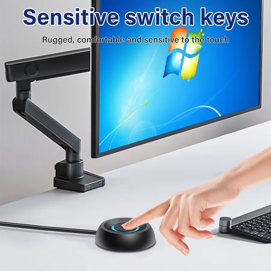 Computer Desktop Switch 1.8M LED Lights PC Motherboard External Start Power On/Off Push Button Extension Cable For Home Office