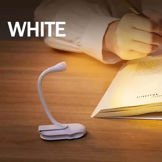3 Color Mini LED Book Light Eye Protection Adjustable Clip 360° Flip Study Lamp Rechargeable For Travel Bedroom Reading
