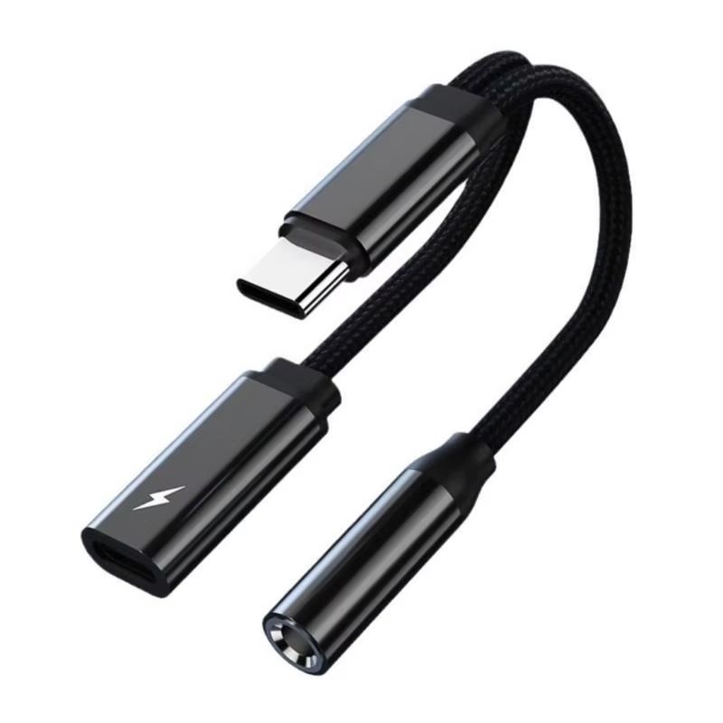 Type C to 3.5mm Headphone Dongle and Cable for Phone 15/16 USB C to 3.5mm Audios and Charging Adapter Cord
