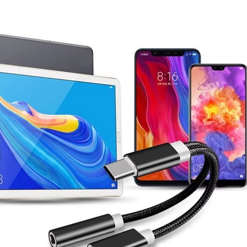 Type C to 3.5mm Headphone Dongle and Cable for Phone 15/16 USB C to 3.5mm Audios and Charging Adapter Cord