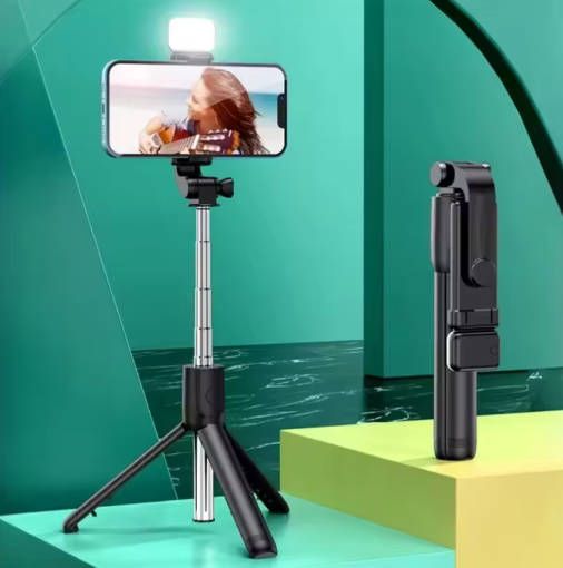 Selfie stick with light Tripod Extendable Wireless Bluetooth Remote Portable Smartphone Tripod Stand Mount For iOS Android Phone