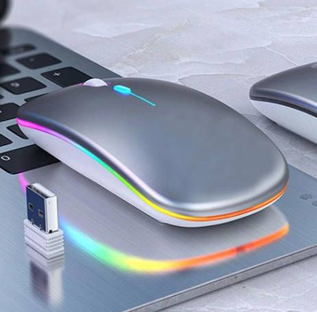 Tablet Phone Computer Bluetooth Wireless Mouse Rechargeable Luminous 2.4G USB Wireless Mouse Portable Mouse Gamer Mouse Mice Fast delivery within 1-5 days