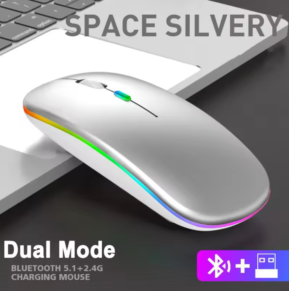 Tablet Phone Computer Bluetooth Wireless Mouse Rechargeable Luminous 2.4G USB Wireless Mouse Portable Mouse Gamer Mouse Mice Fast delivery within 1-5 days