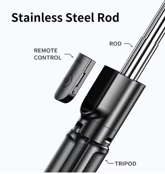 Selfie stick with light Tripod Extendable Wireless Bluetooth Remote Portable Smartphone Tripod Stand Mount For iOS Android Phone