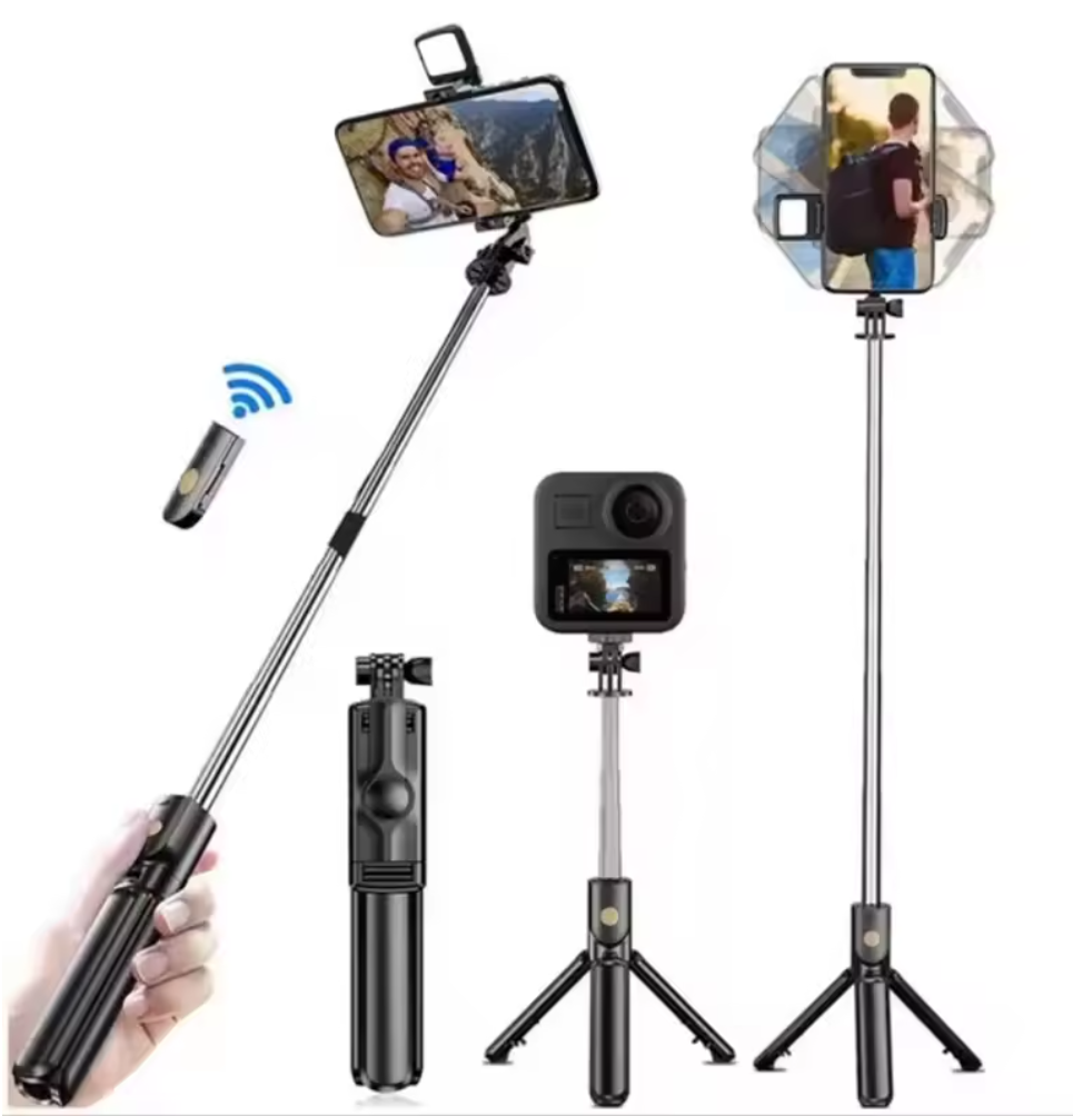 Selfie stick with light Tripod Extendable Wireless Bluetooth Remote Portable Smartphone Tripod Stand Mount For iOS Android Phone