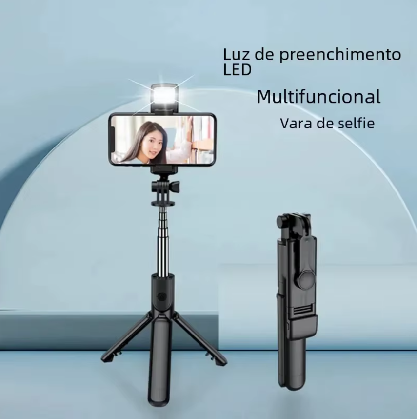 Selfie stick with light Tripod Extendable Wireless Bluetooth Remote Portable Smartphone Tripod Stand Mount For iOS Android Phone