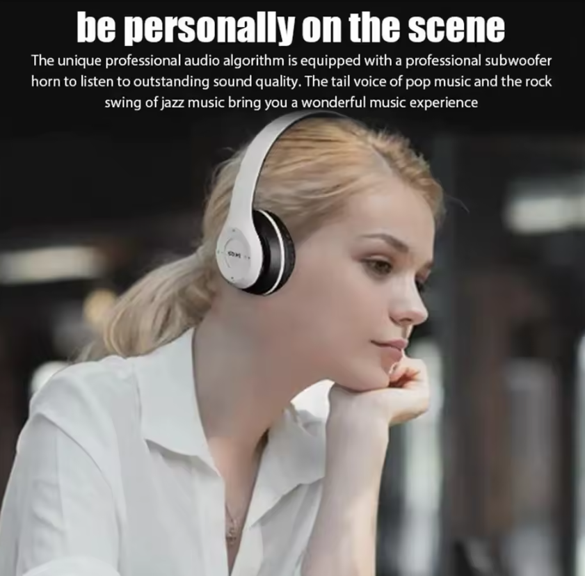 Wireless Headset Over Ear earphone Noise Cancelling Bluetooth-Compatible 5.0 Sports Game Headset Built-in Mic Applicable to mobile phones computers and electronic products Fast delivery within 1-5 day