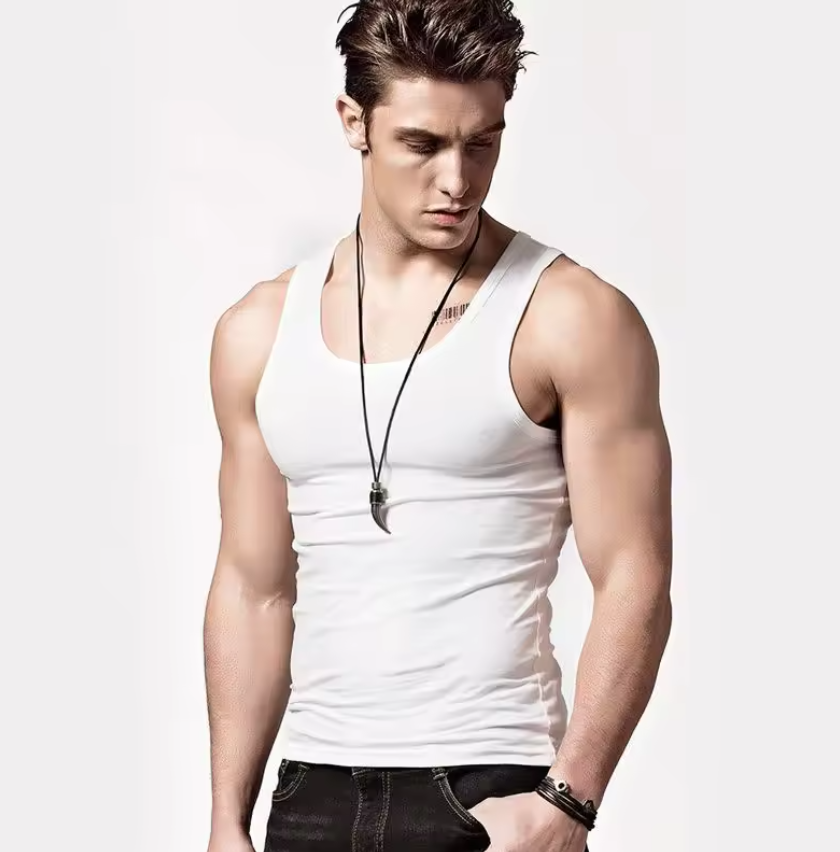 2 pc 2color Black and white vestMen's Vest Trendy Fitness Sports Wear Base Layer Multicolor Sweatshirt Vest Boy clothes Fast delivery within 1-5 days