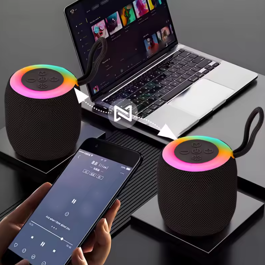Rechargeable Wireless Bluetooth Speaker  Colorful lights Computer Bar Subwoofer Wireless Stereo Strong Bass Outdoor Speaker Portable Bluetooth Speaker Super Loud Volume Local fast delivery