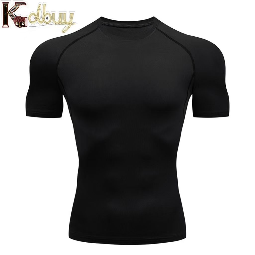 "K golbuy"Gym Wear Morning Running Sportswear High Stretch Short Sleeve Men's Training Clothing Sports Quick-drying Clothing Tights Men