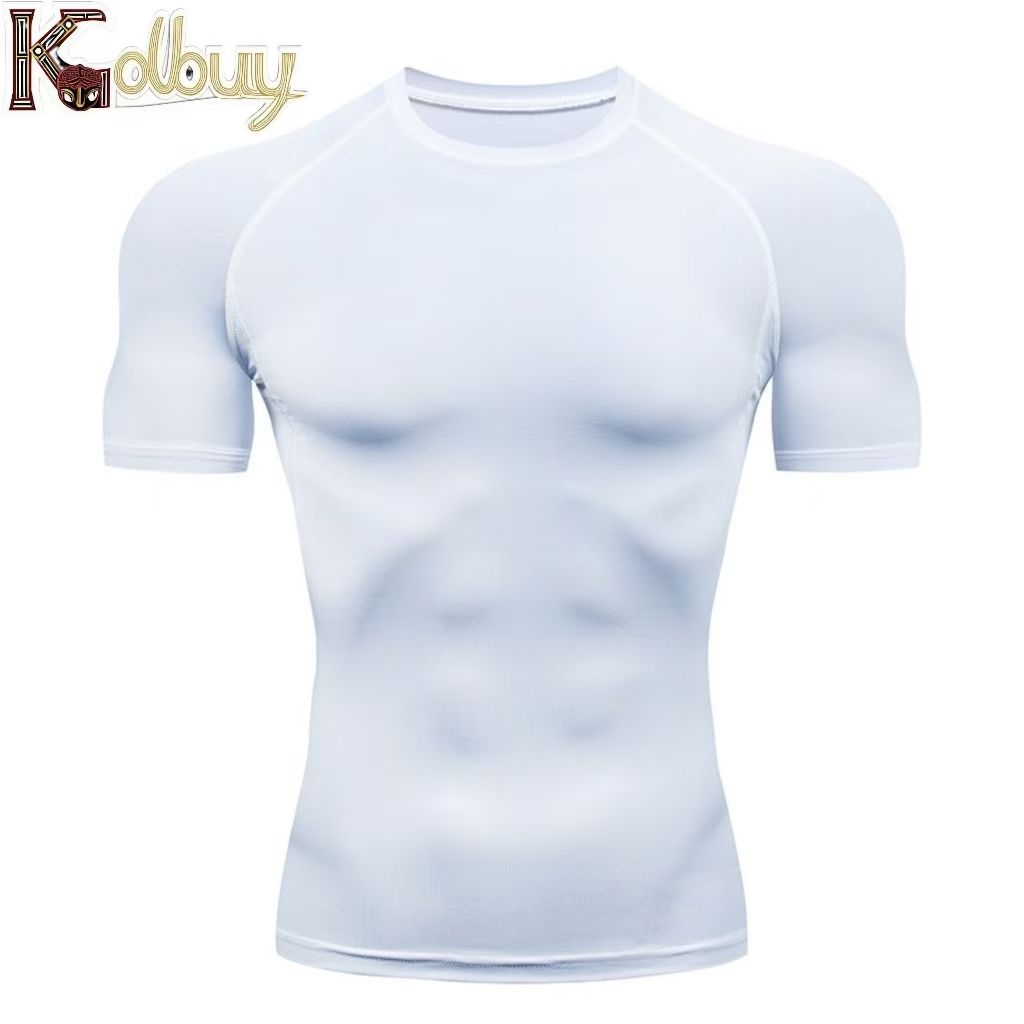 "K golbuy"Gym Wear Morning Running Sportswear High Stretch Short Sleeve Men's Training Clothing Sports Quick-drying Clothing Tights Men