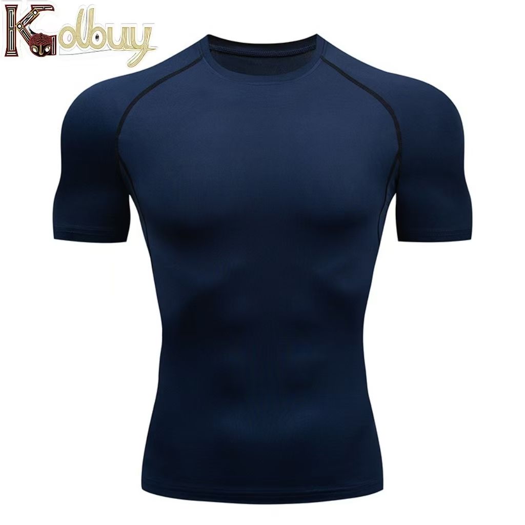 "K golbuy"Gym Wear Morning Running Sportswear High Stretch Short Sleeve Men's Training Clothing Sports Quick-drying Clothing Tights Men