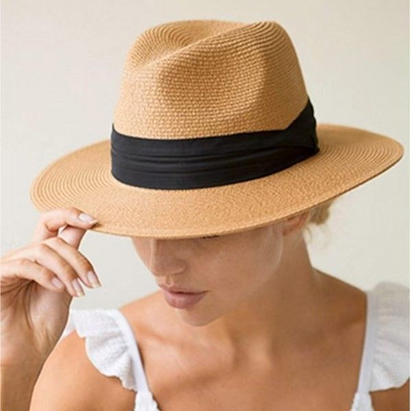 FURTALK Womens Mens Wide Brim Straw Panama Hat Fedora Summer Beach Sun Hat UPF Straw Hat for Women