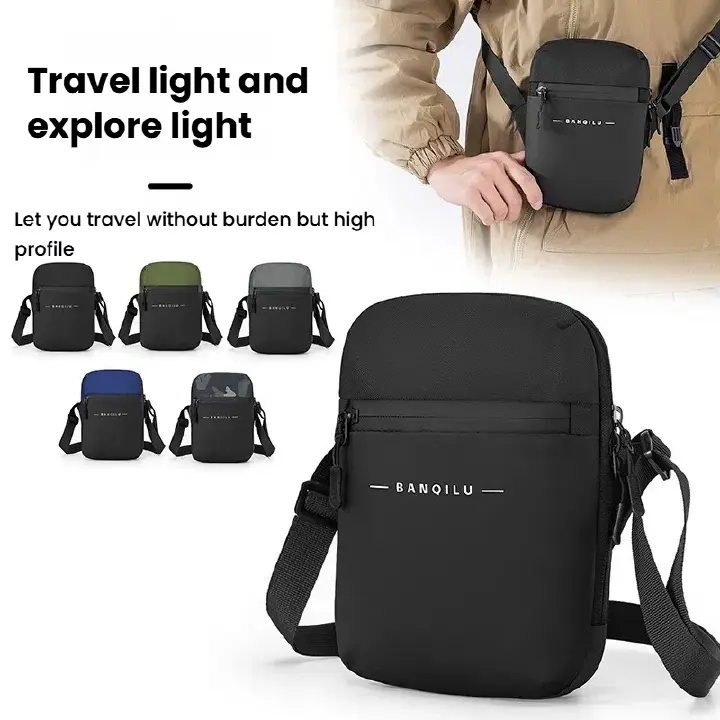 The new - style men's trendy chest bag, cross - body bag, outdoor travel waist bag, fashionable and simple single - shoulder bag, small cross - body bag.