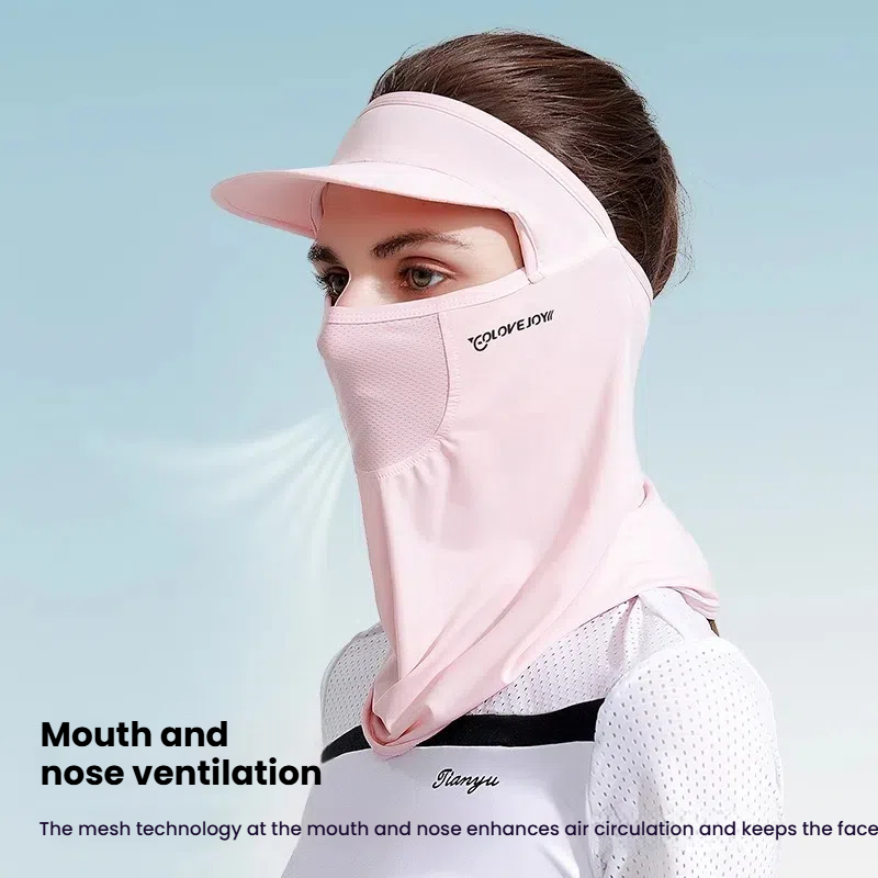 Summer ice - silk sun - protection face mask for women, outdoor sports sun - visor, cycling face - protecting headscarf and veil.