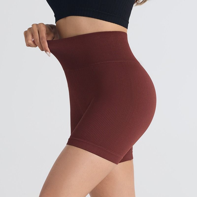 “K Globuy”Seamless Ribbed Stretch 3/4 Yoga & Cycling Shorts for Women - Butt-Lifting Gym Fitness Tights