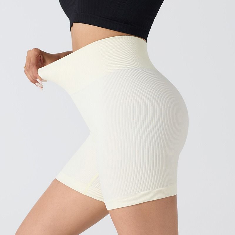 “K Globuy”Seamless Ribbed Stretch 3/4 Yoga & Cycling Shorts for Women - Butt-Lifting Gym Fitness Tights