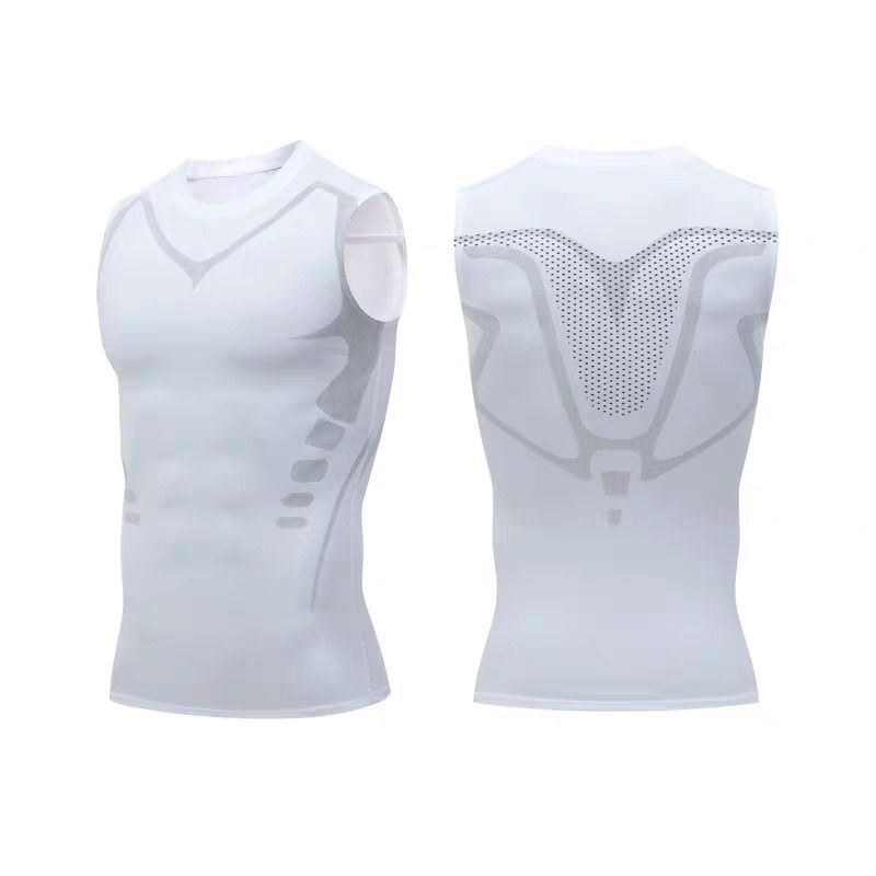 "Men's Moisture-Wicking Sleeveless Basketball Running Training Sports Gym Tights – Elastic Compression Leggings for Hot Climates"​​