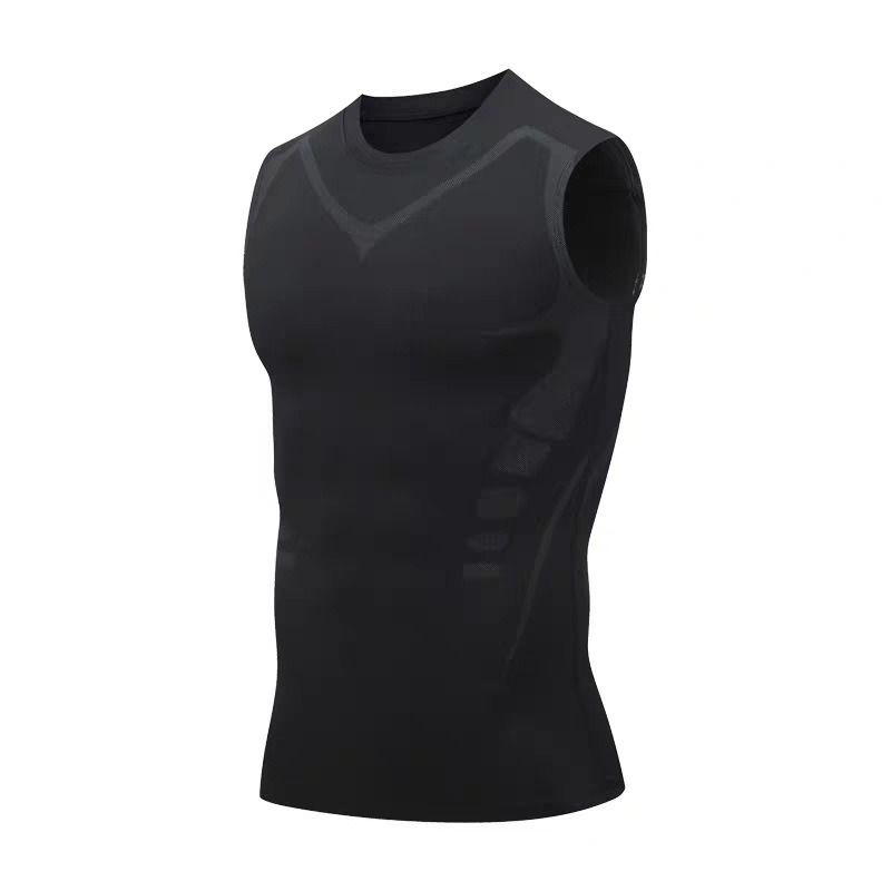 "Men's Moisture-Wicking Sleeveless Basketball Running Training Sports Gym Tights – Elastic Compression Leggings for Hot Climates"​​