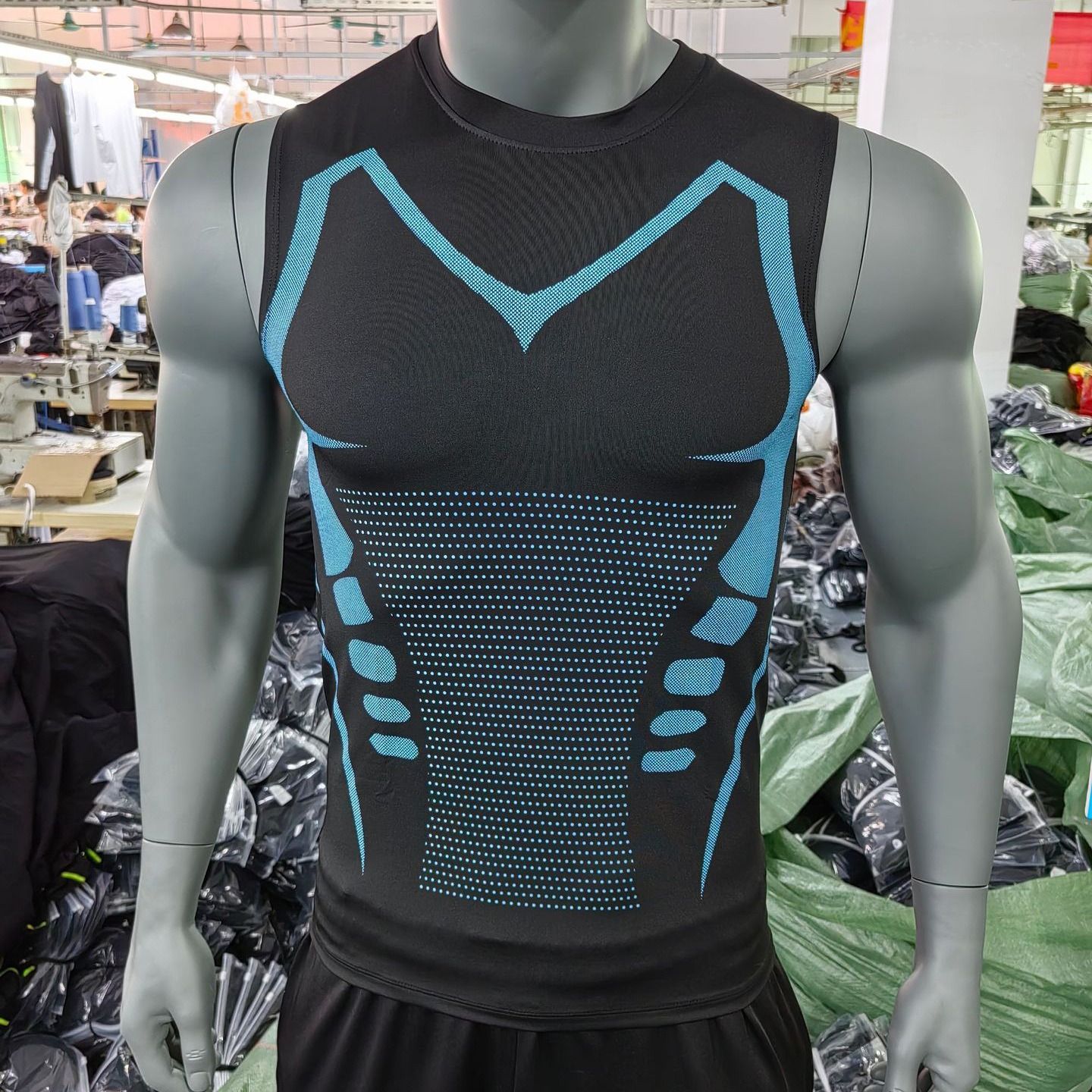 "Men's Moisture-Wicking Sleeveless Basketball Running Training Sports Gym Tights – Elastic Compression Leggings for Hot Climates"​​